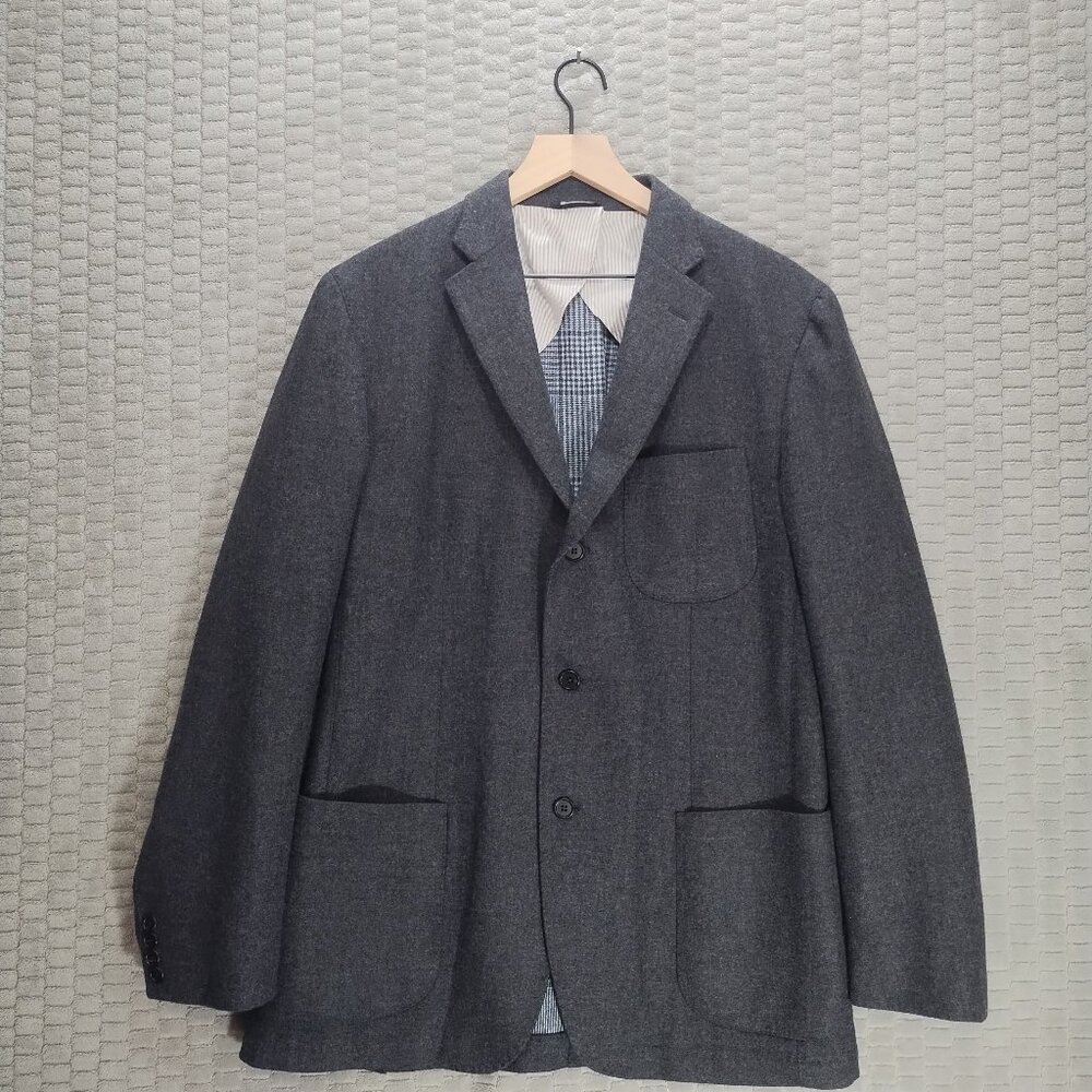 Maurizio Baldassari San Marco Gray Wool/Cashmere Patch Pocket Blazer-Sz 54L